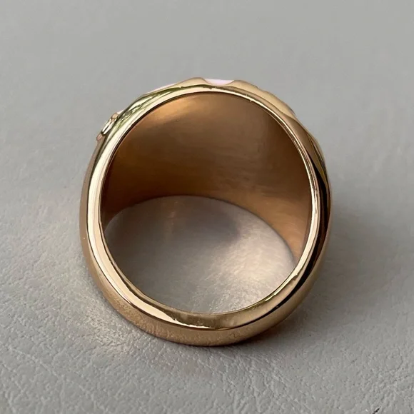 Piper K Floral Enamel Gold Plated Ring - Picture 6 of 7